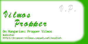 vilmos propper business card